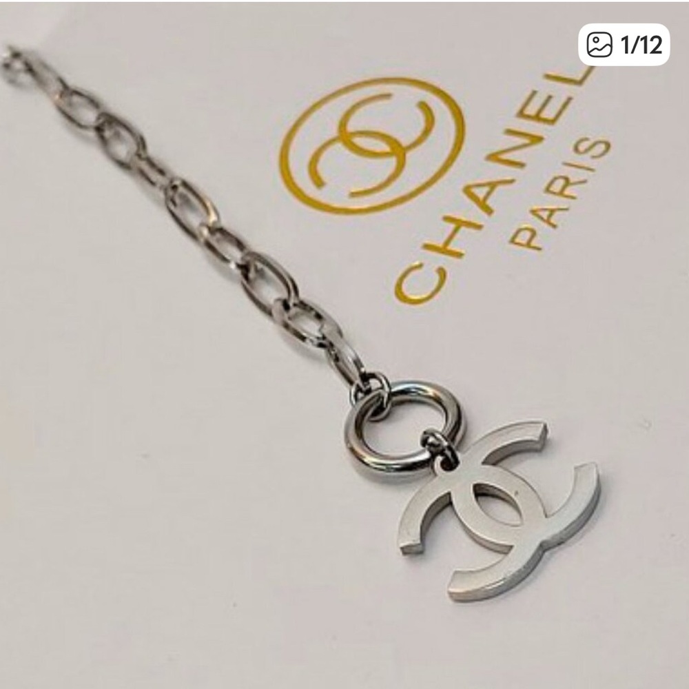 STAINLESS STEEL CC CHARM BRACELET NWT